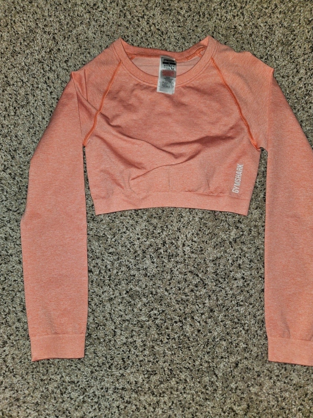 Gymshark Peach Seamless Long-Sleeve Crop Top